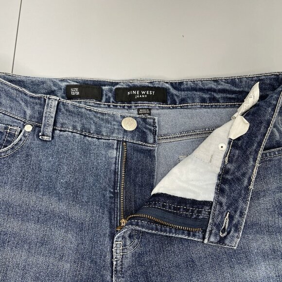 Nine West Eastend Capri Jeans Cropped Roll Cuff Denim Womens 12 - Picture 6 of 12